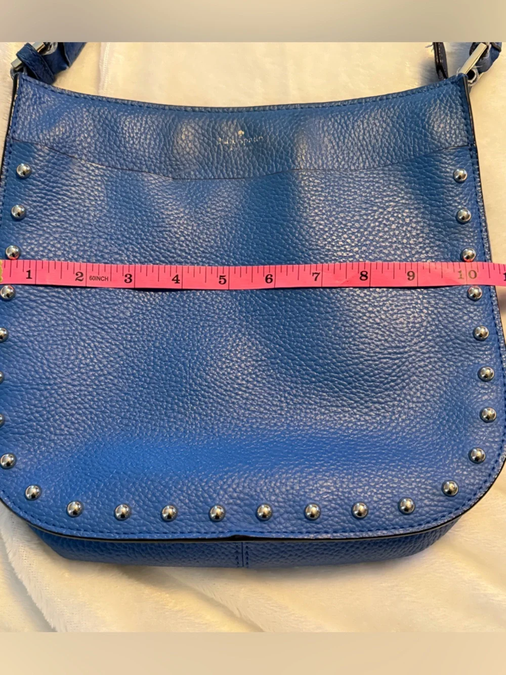 kate spade Royal Blue Pebbled Leather Crossbody with Studs - Picture 14 of 16